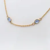 18kt Yellow Gold Tanzanite station Necklace