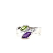 Amethyst Peridot Bypass Ring — Stucchi Jewelers