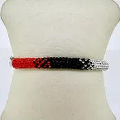 Orange, Black, and Clear Crystal Bangle Bracelet — Leonard Jewelry