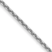 14 Inch Polished Chain Cable Link Chain 14k White Gold with Lobster Clasp