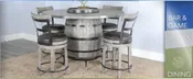 Alpine 1038Ag round publ table w/ wine barrel base 5 pcs set