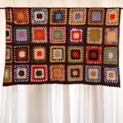 CROCHET AFGHAN GRANNY SQUARE BLANKET — SANITHRIFT