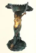 2 Mermaids with Fish Bronze Fountain by Max Turner ~ Monumental Rare