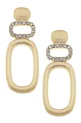 Angelina Pave Statement Earrings in Satin Gold - Canvas Style