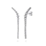 14K White Gold Gabriel & Co. Diamond Graduating Ear Climber Drop Earrings