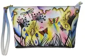 Butterfly shoulder/crossbody bag includes removable strap and wristlet