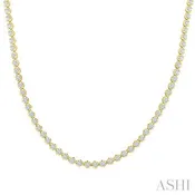 10 Ctw Illusion Round Cut Diamond Eternity Tennis Necklace in 14K Yellow Gold