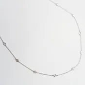 14KT White Gold Diamond by the yard 20” Necklace