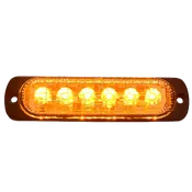 6-LED Ultra Slim Flush Mount 19-Flash Pattern Marker Strobe Light (Amber) by Race Sport Lighting