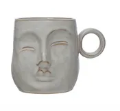 12 oz. Stoneware Face Mug, Reactive Glaze