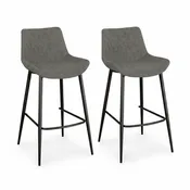 Ace Pair of Antique Grey Bar Stools - Bar Stool - Pair Antique Grey