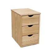 Clayton 3 Drawer Narrow Nightstand (with optional half-moon cut out pulls) (N-PED-3)