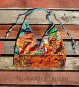 Beachy Boho Hippie Recycled Halter Top
