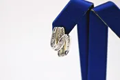 10K Two Tone Gold 1.0 CT Diamond Ladies Earrings, 6.7gm