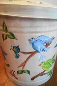10 Gallon Linen Wash, Multi Colored Whimsical Birds,Branches, Greenery, Butterflies