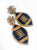 Beaded Football Earrings