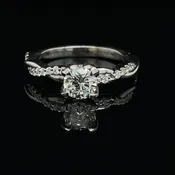 0.55ct. 18K White Gold Round 0.21 semi Color G Clarity VS1