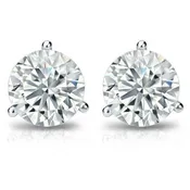 14K White Gold 1.50ctw LG VS, G Diamond Martini Stud Earrings