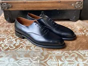 932 Plain Toe Balmoral Black Calfskin — Ealdwine Raleigh