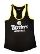 5th & Ocean By New Era NFL Women's Pittsburgh Steelers Distressed Racerback Tank Top
