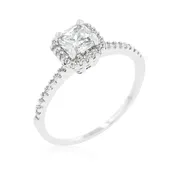 Ada 5mm Delicate Princess CZ Halo Ring | 0.6ct