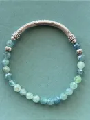 AAA Rare Faceted Natural Blue Green Kyanite Gemstone Bracelet 4mm
