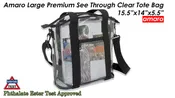 Amaro Large Premium See Through Clear Tote Bag With Pouch - LARGE