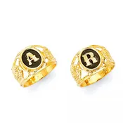 Onyx Personalized Ladies Ring in Gold
