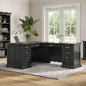 Abby L-Shaped Desk Black