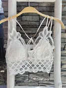 Double cross crochet lace bralette White