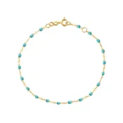 18k yellow gold classic Gigi bracelet in turquoise green 7.5...