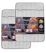 KITCHENATICS Quarter Sheet 100% Stainless Steel Roasting and Cooling Rack, 1/4 Sheet Rust Proof Oven and Grill Racks with Extra Welds & Thick Wire Grid, Patent #: D929180S, 8.5″ x 12″ x 1”, Set Of 2