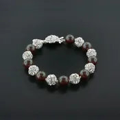 10mm Pearl & Rhinestone Bead Bracelet