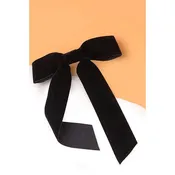 1 1/2” Velvet Ribbon Bow Hair Clip in Black