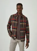 7 Diamonds Generation Plaid Long Sleeve Button Up Shirt- Denim