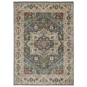 10'2''x14'2'' Hand Knotted Wool Gray ,Taupe Oushak Geometric Spandrels Heriz Rug
