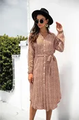 Animal Print Button Up Tunic Dress