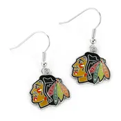 CHICAGO BLACK HAWKS LICENSED TEAM EARRINGS. SOLD IN PACKS OF 3 ONLY.