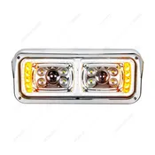 10 High Power LED "Chrome" Projection Headlight With LED Turn Signal & Position Light Bar - Passenger