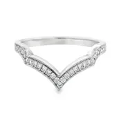 14K White Gold - Curved Diamond Band - J31834