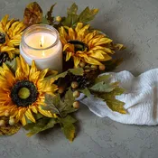 16" Autumn Sunflower Fields CR