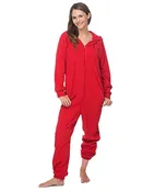 Adult Fleece Hooded Lounger Onesie with Pockets
