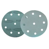 9 Hole 120 Grit Film Disc Hook and Loop 5" Aluminum Oxide 100/Box SurfPrep SP5HLF120.9