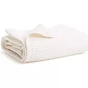 100% Cotton Waffle Baby Blanket - Natural