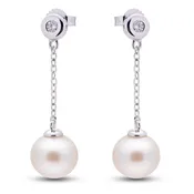 14K Pearl and Diamond Earrings