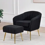 BQ-AC162: 2pc Barrel Chair &amp; Ottoman Set