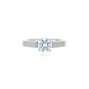 14k White Gold 4 Prong Solitaire Semi Mount Engagement Ring