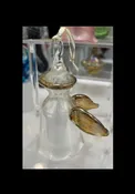 Angel Ornament with gold wings — Welcome to Santa Barbara Glassblowing Studio
