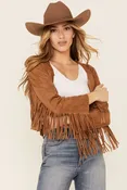 Bliss Suede Western Fringe Jacket