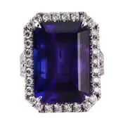 20ct Tanzanite Diamond Gold Ring